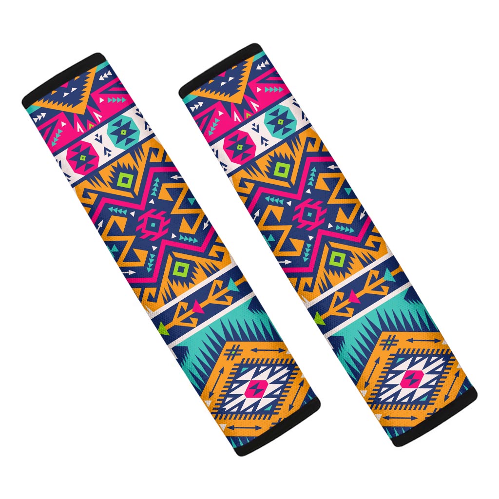 Bright Colors Aztec Pattern Print Car Seat Belt Covers