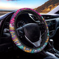 Bright Colors Aztec Pattern Print Car Steering Wheel Cover