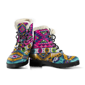 Bright Colors Aztec Pattern Print Comfy Boots GearFrost