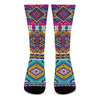 Bright Colors Aztec Pattern Print Crew Socks