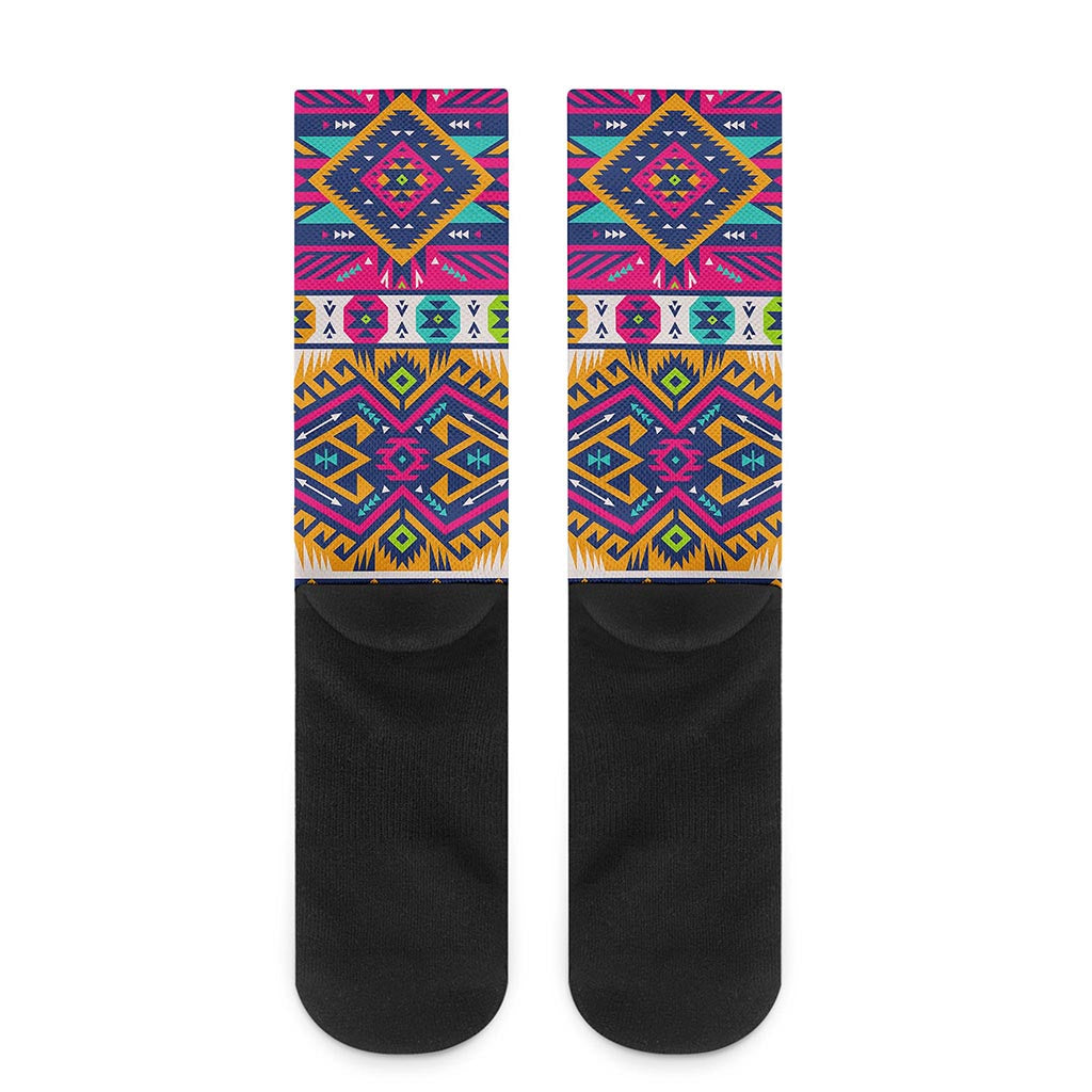 Bright Colors Aztec Pattern Print Crew Socks