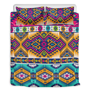 Bright Colors Aztec Pattern Print Duvet Cover Bedding Set
