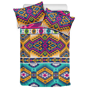 Bright Colors Aztec Pattern Print Duvet Cover Bedding Set