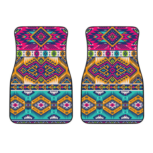 Bright Colors Aztec Pattern Print Front Car Floor Mats