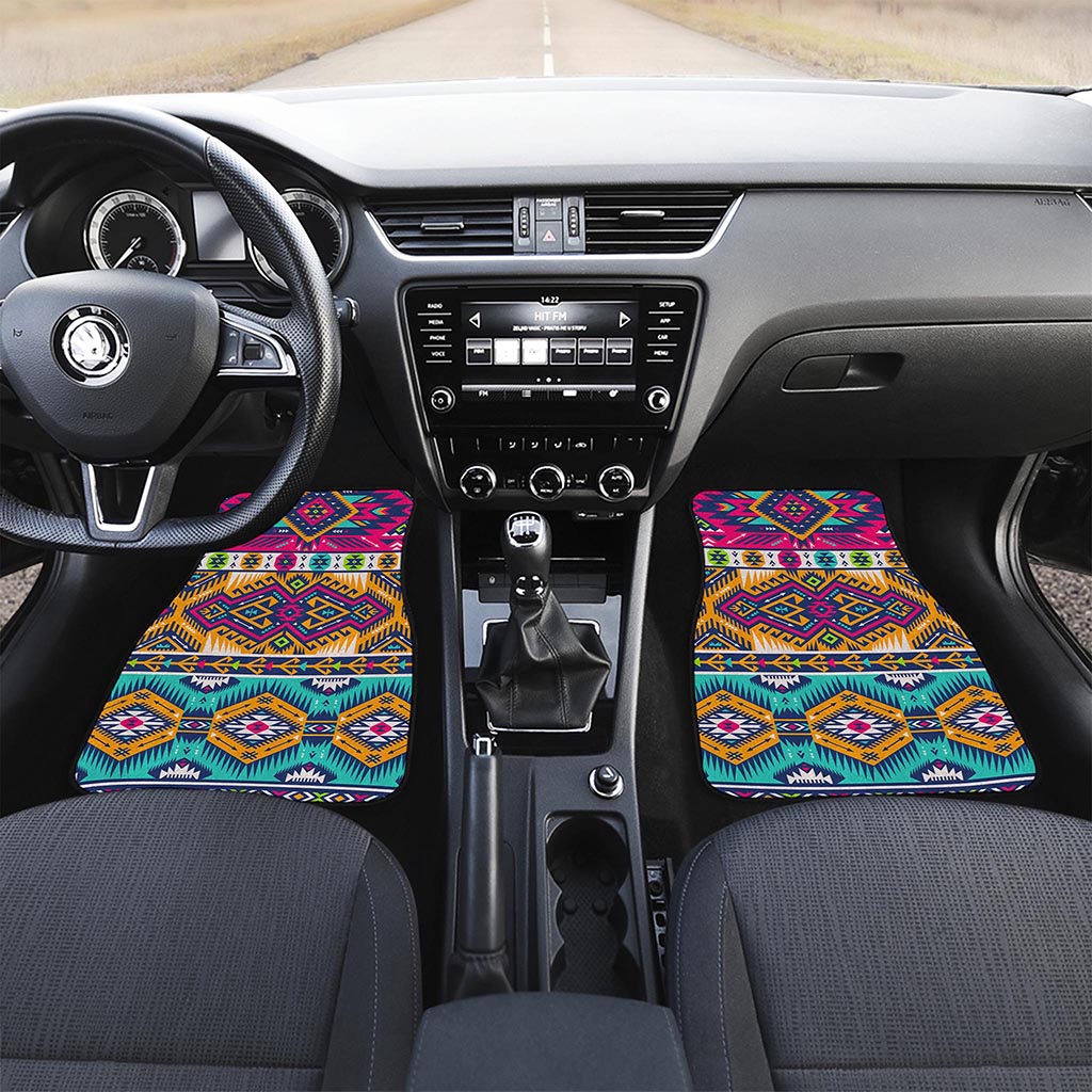 Bright Colors Aztec Pattern Print Front Car Floor Mats