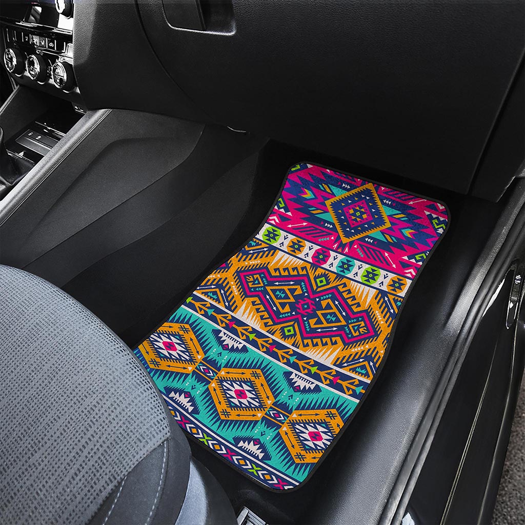Bright Colors Aztec Pattern Print Front Car Floor Mats