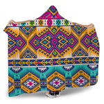Bright Colors Aztec Pattern Print Hooded Blanket