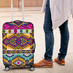 Bright Colors Aztec Pattern Print Luggage Cover GearFrost