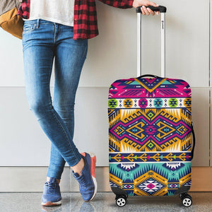 Bright Colors Aztec Pattern Print Luggage Cover GearFrost
