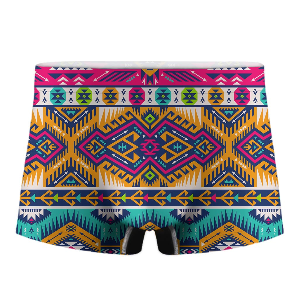 Bright Colors Aztec Pattern Print Men's Boxer Briefs