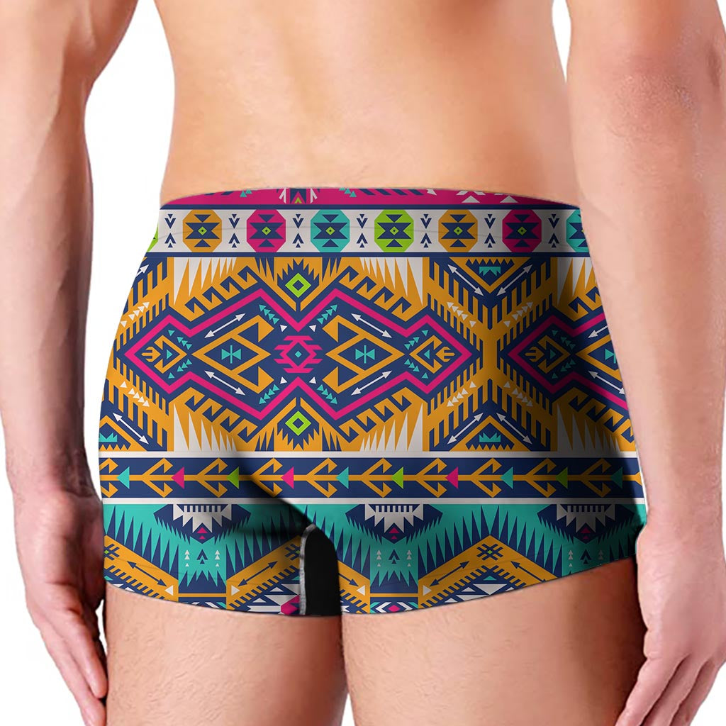 Bright Colors Aztec Pattern Print Men's Boxer Briefs