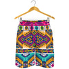 Bright Colors Aztec Pattern Print Men's Shorts