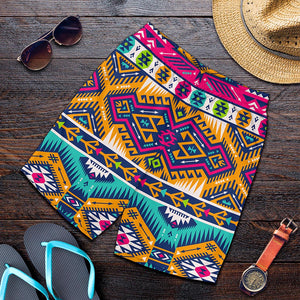 Bright Colors Aztec Pattern Print Men's Shorts