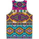 Bright Colors Aztec Pattern Print Men's Tank Top