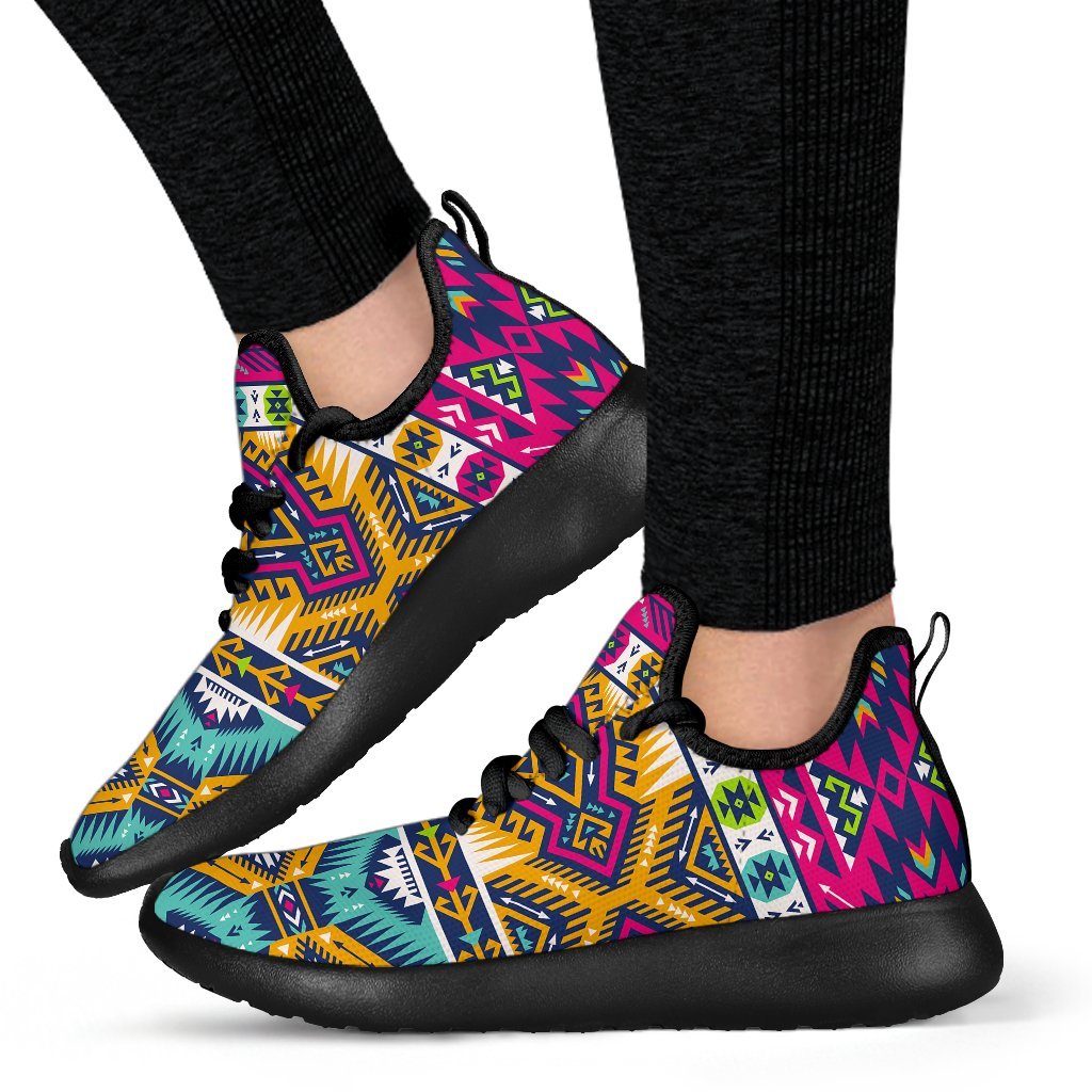 Bright Colors Aztec Pattern Print Mesh Knit Shoes GearFrost