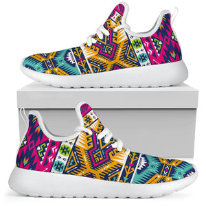 Bright Colors Aztec Pattern Print Mesh Knit Shoes GearFrost