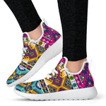 Bright Colors Aztec Pattern Print Mesh Knit Shoes GearFrost