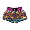 Bright Colors Aztec Pattern Print Muay Thai Boxing Shorts