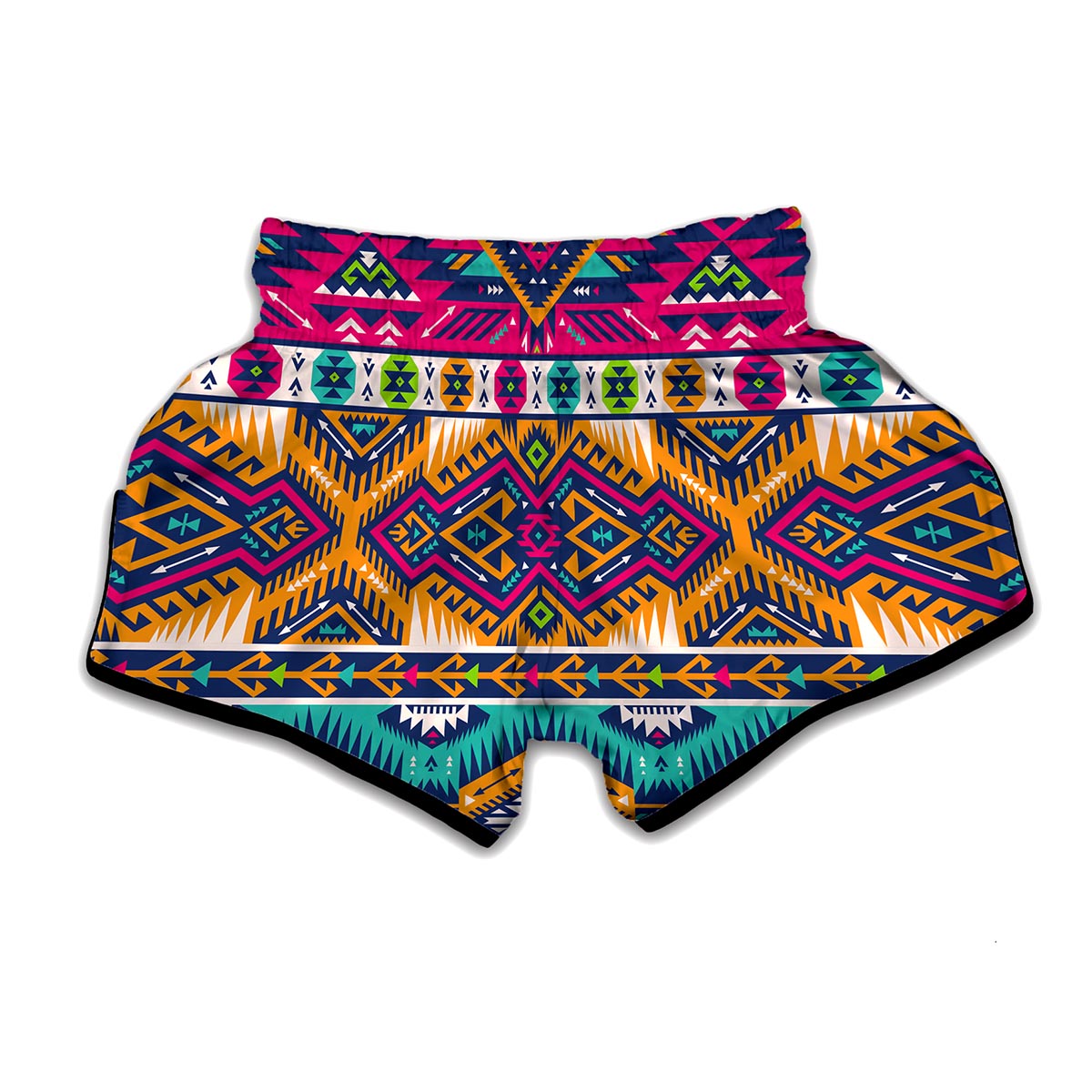 Bright Colors Aztec Pattern Print Muay Thai Boxing Shorts