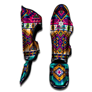Bright Colors Aztec Pattern Print Muay Thai Shin Guard