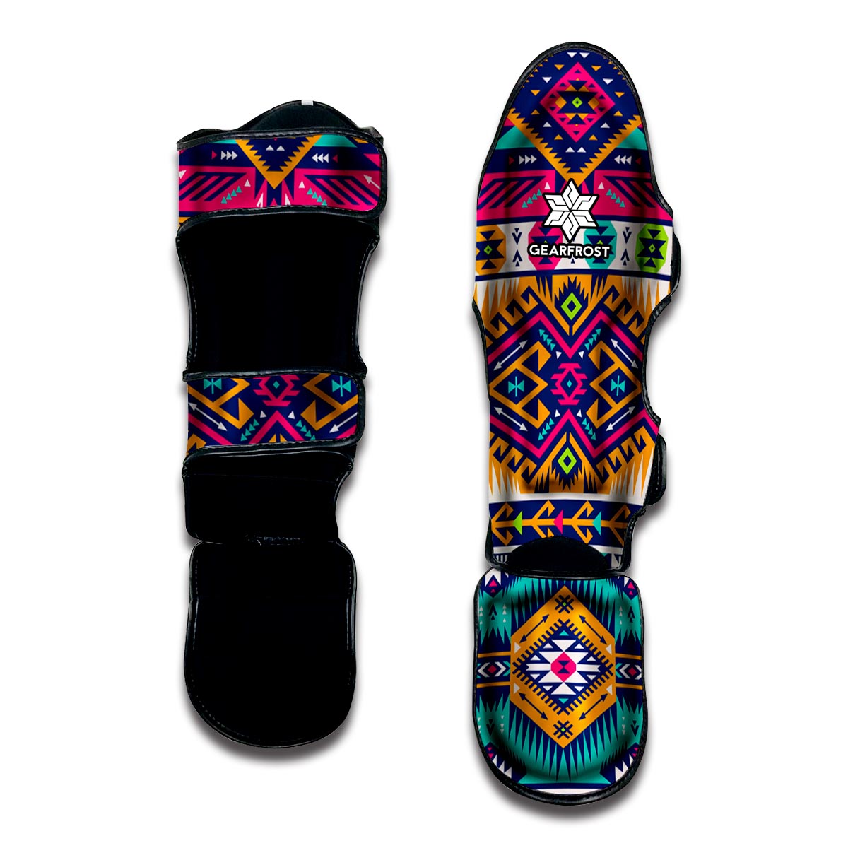 Bright Colors Aztec Pattern Print Muay Thai Shin Guard