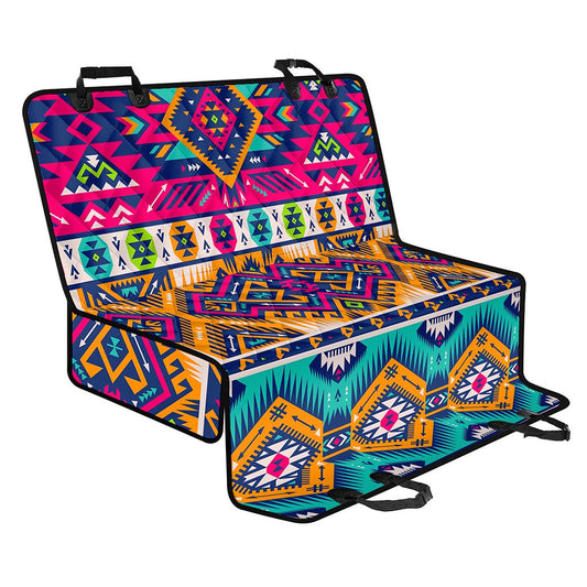 Bright Colors Aztec Pattern Print Pet Car Back Seat Cover
