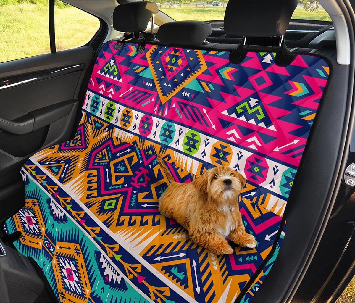 Bright Colors Aztec Pattern Print Pet Car Back Seat Cover