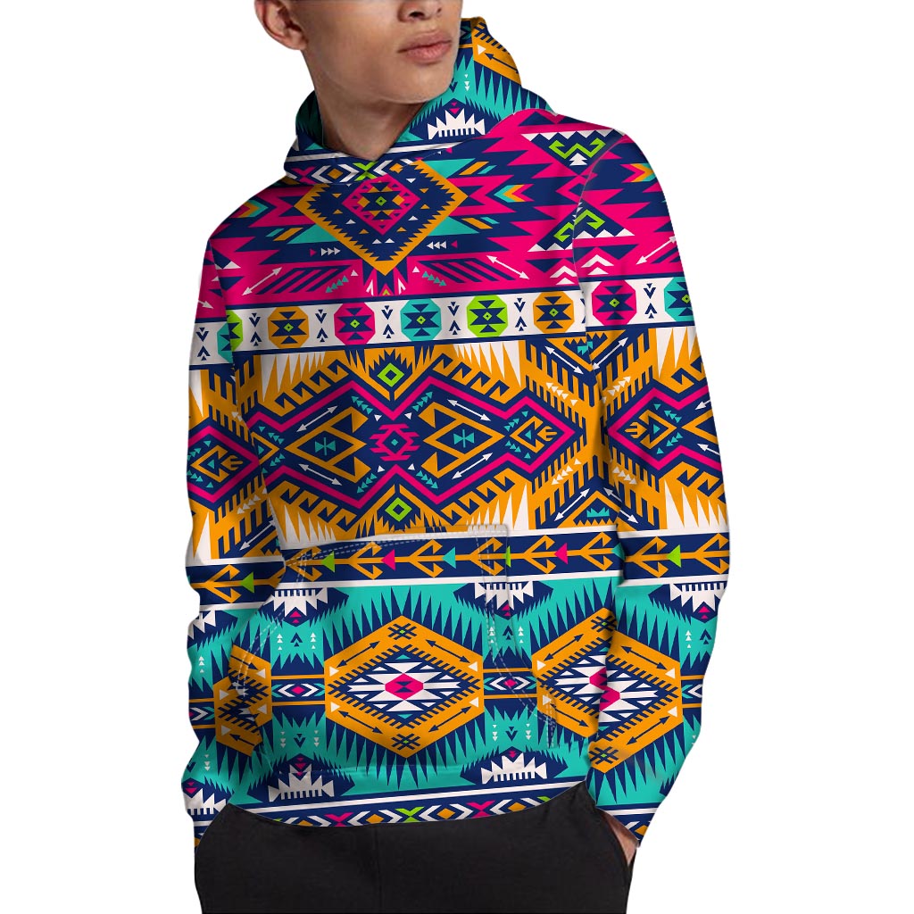 Aztec Print Pullover Hoodie