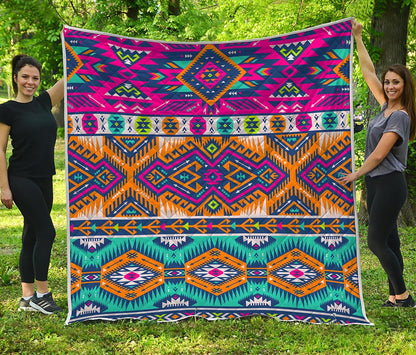 Bright Colors Aztec Pattern Print Quilt