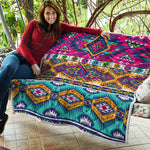 Bright Colors Aztec Pattern Print Quilt