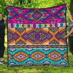 Bright Colors Aztec Pattern Print Quilt