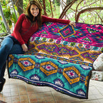 Bright Colors Aztec Pattern Print Quilt