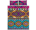 Bright Colors Aztec Pattern Print Quilt Bed Set