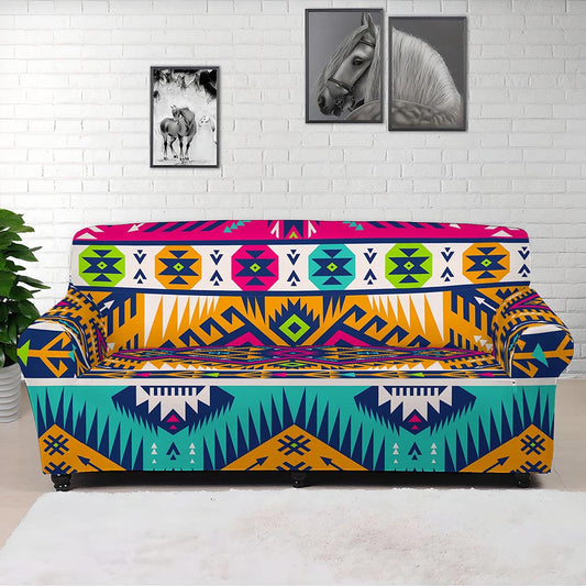Bright Colors Aztec Pattern Print Sofa Cover