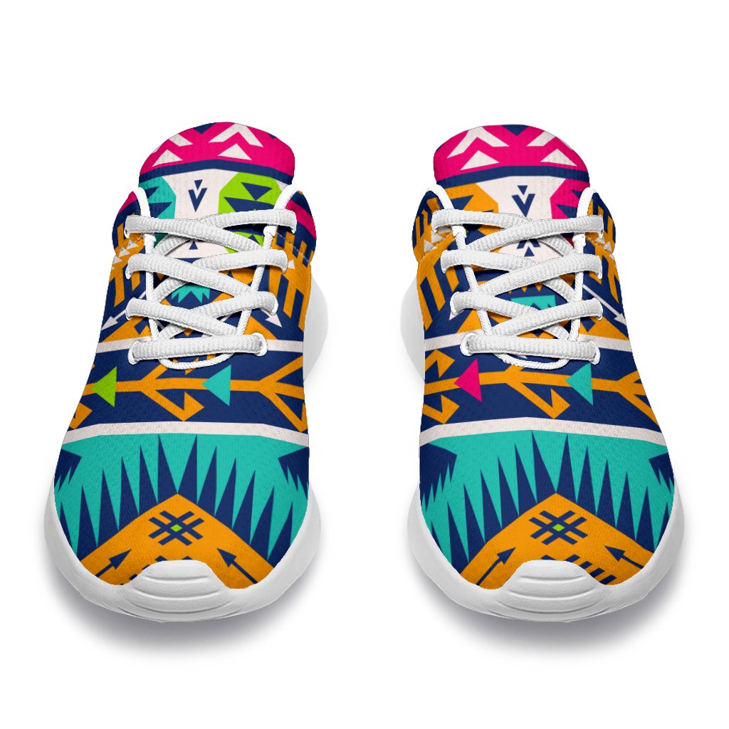 Bright Colors Aztec Pattern Print Sport Shoes GearFrost