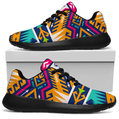 Bright Colors Aztec Pattern Print Sport Shoes GearFrost