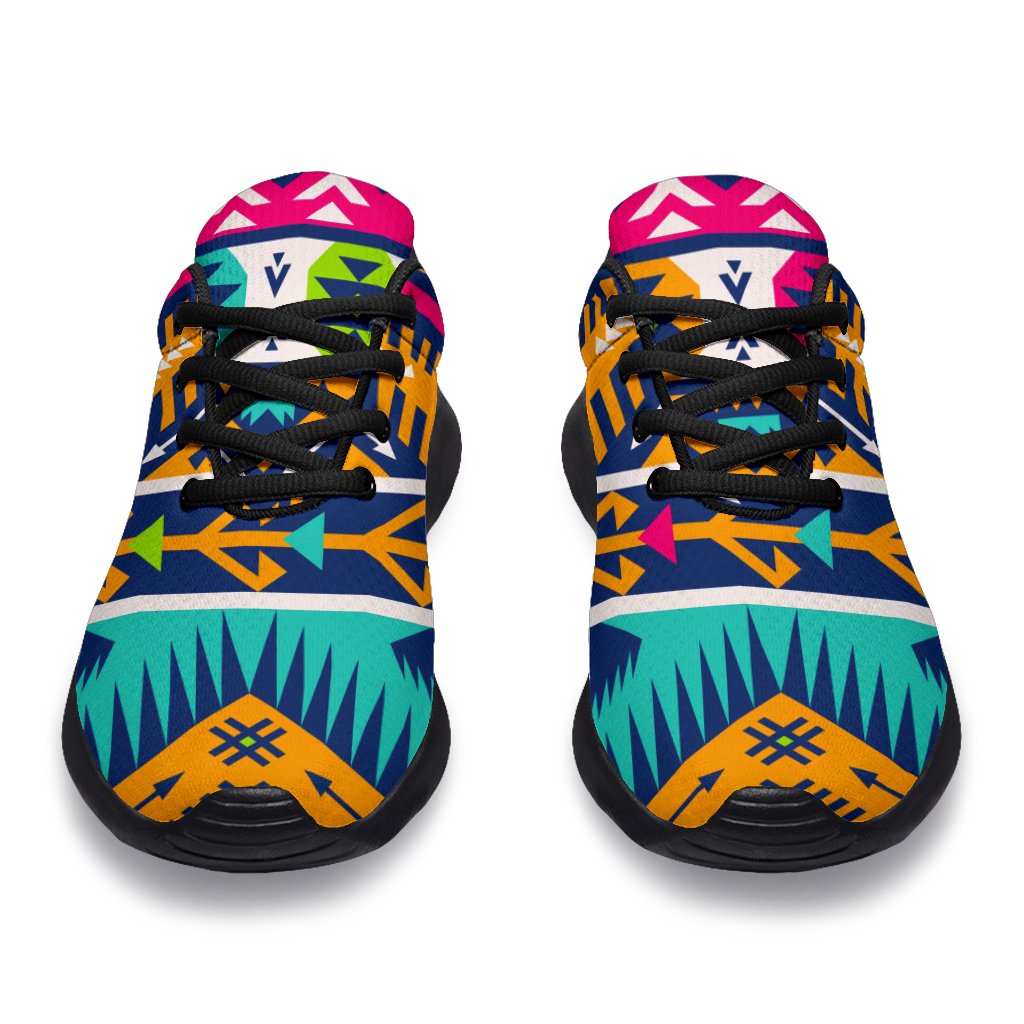 Bright Colors Aztec Pattern Print Sport Shoes GearFrost