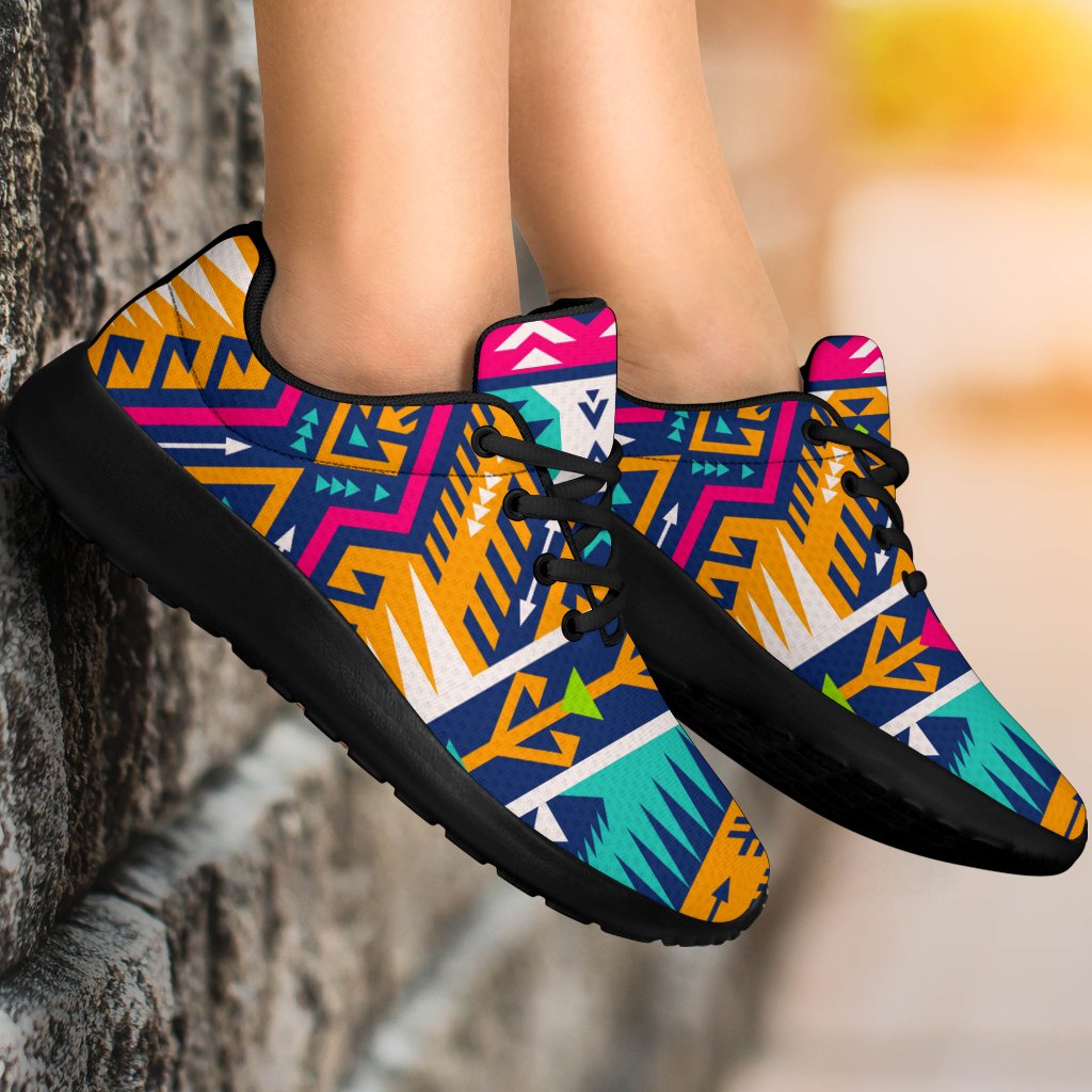 Bright Colors Aztec Pattern Print Sport Shoes GearFrost