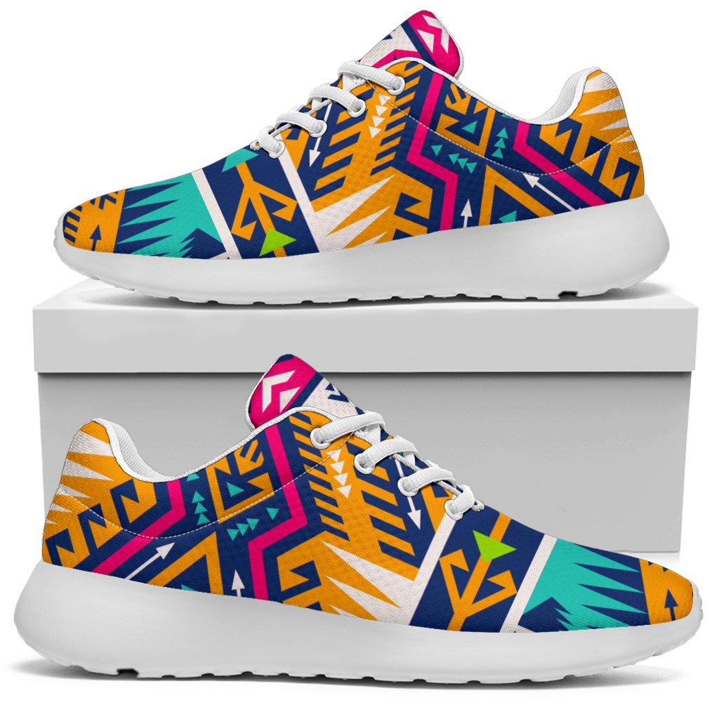 Bright Colors Aztec Pattern Print Sport Shoes GearFrost