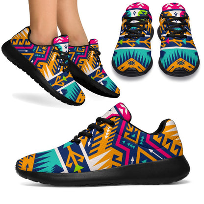 Bright Colors Aztec Pattern Print Sport Shoes GearFrost