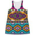 Bright Colors Aztec Pattern Print Women's Racerback Tank Top