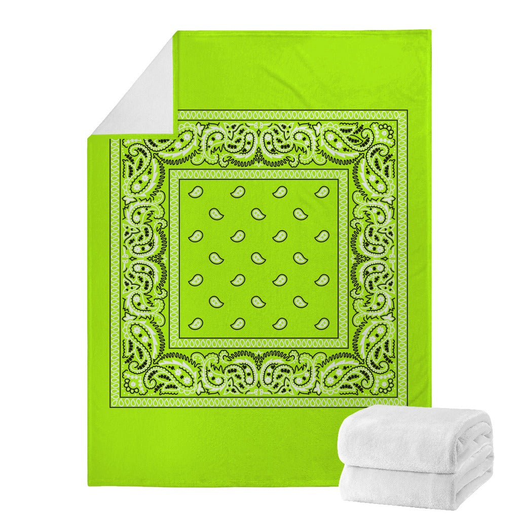 Bright Green Bandana Blanket