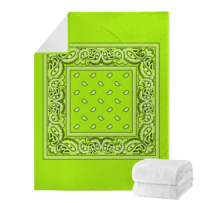 Bright Green Bandana Blanket