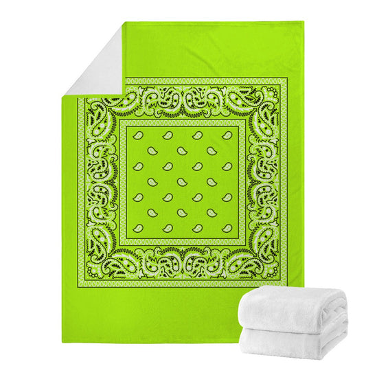 Bright Green Bandana Blanket