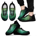 Bright Green Spiral Galaxy Space Print Black Running Shoes