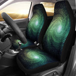 Bright Green Spiral Galaxy Space Print Universal Fit Car Seat Covers GearFrost