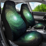 Bright Green Spiral Galaxy Space Print Universal Fit Car Seat Covers GearFrost