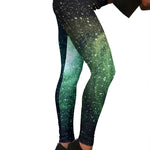 Bright Green Spiral Galaxy Space Print Women's Leggings GearFrost