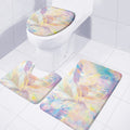 Bright Holographic Print 3 Piece Bath Mat Set