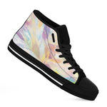 Bright Holographic Print Black High Top Shoes